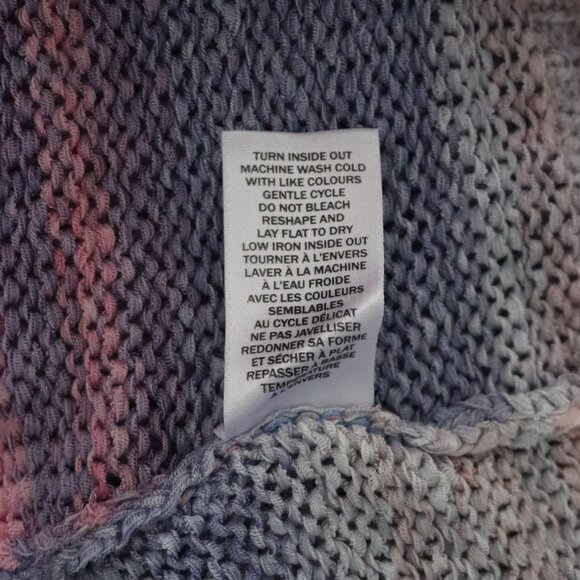 Northern Reflections Women's Sz L Multicolored Crew Striped‎ Crochet Tee Shirt - Picture 10 of 10